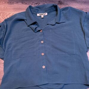 Love Tree Blue Button-Up Shirt